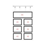 KIT PORTA PÓSTER ILUMINADO COLGANTE CON 2 VISTAS / PIC2-1H2-6A3