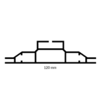 PERFIL ALUMINIO PARA CAJA LUZ / TELA 2V / KD120