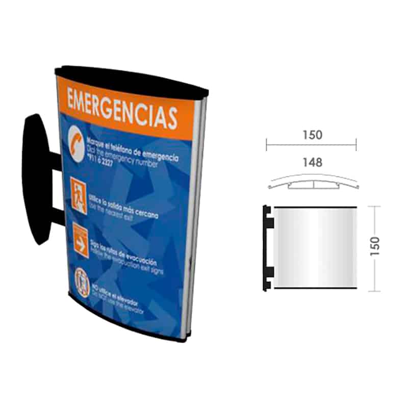 BANDERA BRACKET 2V CURVO K150 150 X 150 MM. | 312A-110 - Image 1