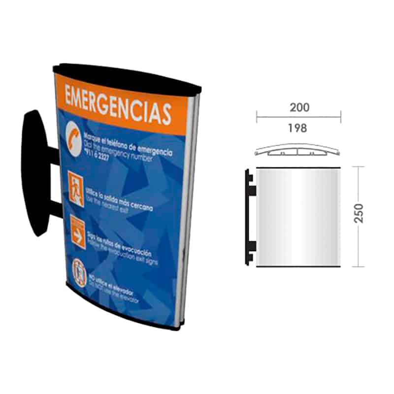 BANDERA BRACKET 2V CURVO K200 250 X 200 MM. | 312A-220 - Image 1