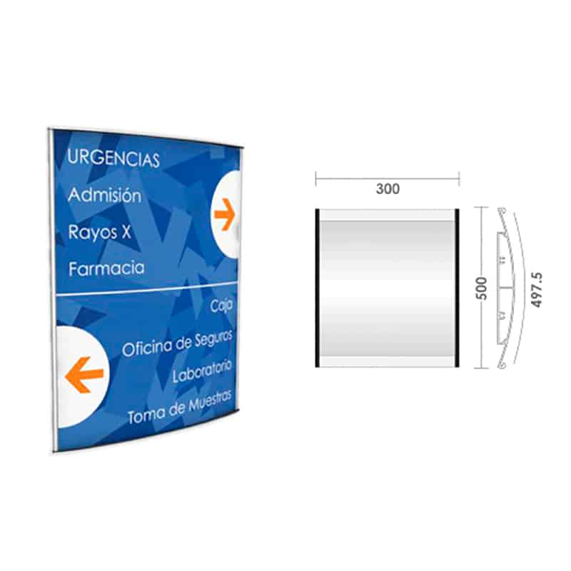 RÓTULO DE PARED CURVO K500 300 X 500 MM. | 311A-500 - Image 1