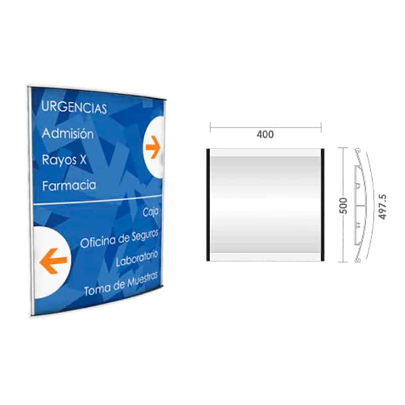 RÓTULO DE PARED CURVO K500 400 X 500 MM. | 311A-505 - Image 1