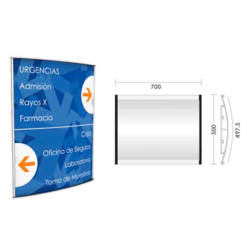 RÓTULO DE PARED CURVO K500 700 X 500 MM. | 311A-510 - Image 1