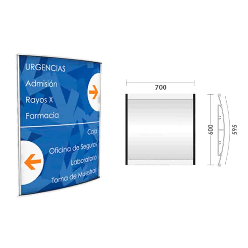 RÓTULO DE PARED CURVO K600 700 X 600 MM. | 311A-555 - Image 1