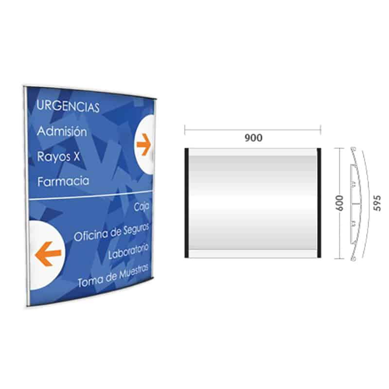 RÓTULO DE PARED CURVO K600 900 X 600 MM. | 311A-560 - Image 1