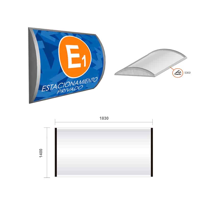 RÓTULO HUECO CURVO S302 1830 X 1400 MM. | 311C-950 - Image 1