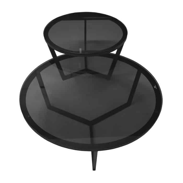 MESA CIRCULAR DE METAL CON VIDRIO DE 60 X 40 CM | 251-215M-A - Image 2