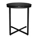 MESA CIRCULAR DE METAL CON VIDRIO DE 50 X 60 CM COLOR NEGRO | 251-210M-N - Image 3