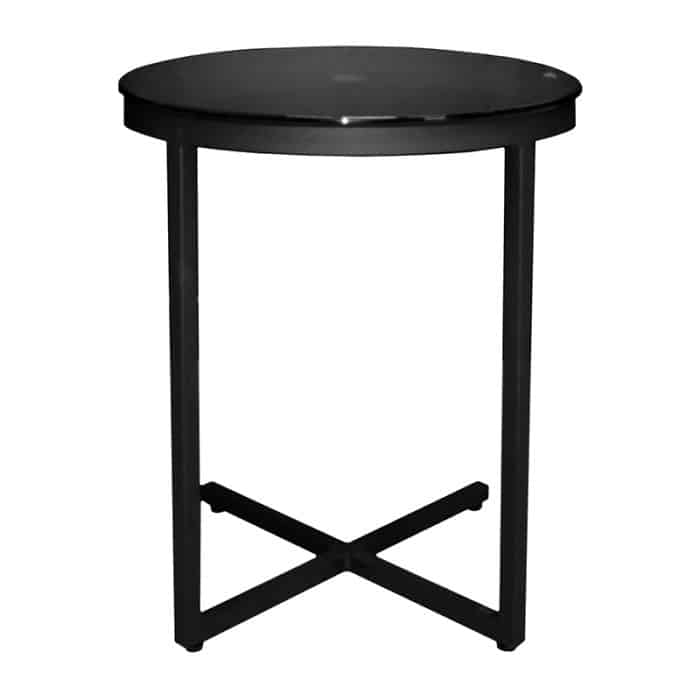 MESA CIRCULAR DE METAL CON VIDRIO DE 50 X 60 CM COLOR NEGRO | 251-210M-N - Image 3