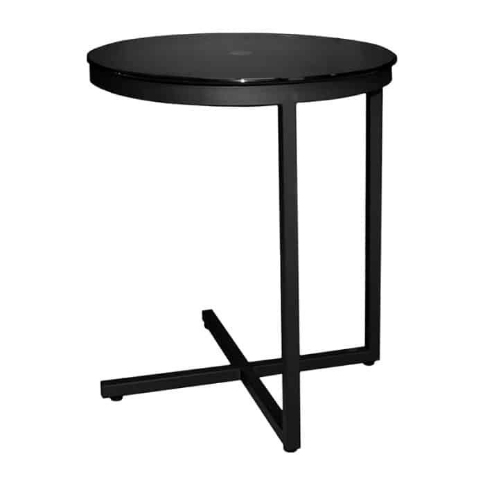 MESA CIRCULAR DE METAL CON VIDRIO DE 50 X 60 CM COLOR NEGRO | 251-210M-N - Image 4